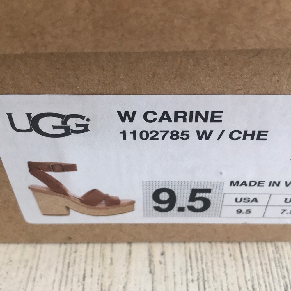 Ugg Carine Chestnut Sandal 9.5 New In Box - Picture 8 of 8